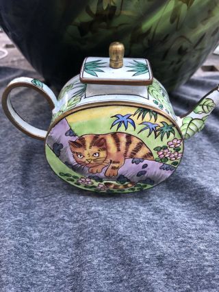 Mad Cat Climbing Tree Limb - Trade Plus Aid Miniature Teapot