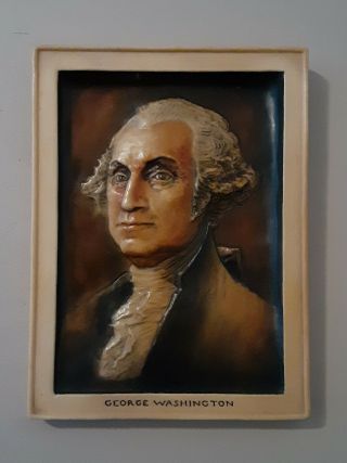 Antique Osborne Ivorex 3 - D Wall Plaque " George Washington " England
