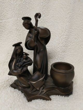 Partylite Holy Night P8262 Holy Family Tealight Holder Antiqued Bronze Finish