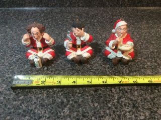 Three Stooges - Hallmark Christmas Ornaments (1999) " Speak,  Hear,  See No Evil "