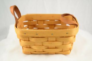 Vintage Longaberger Rectangle Basket W/leather Handles - 1998