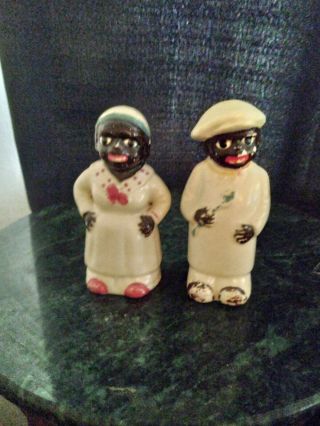 Vintage African American Man And Woman Salt And Pepper Shakers