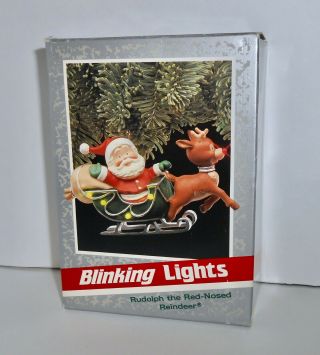 Hallmark Ornament 1989 Rudolph The Red - Nosed Reindeer Magic Blinking Lights H4