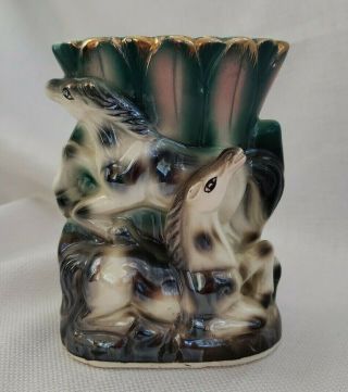 Vintage Norleans Japan Horse Roaming Vase Planter Vtg