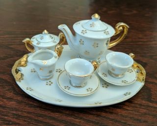 Vintage Mini Porcelain Ceramic 10 Piece Tea Set Service Made In Occupied Japan