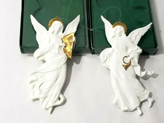 Ornaments Dept 56 Porcelain Angels Set Of 2 Vintage Christmas Tree Ornaments