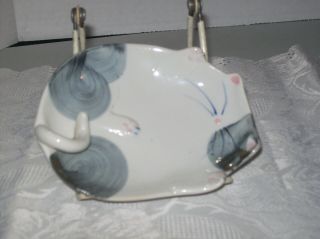 Vintage Porcelain Cat Trinket Dish By Takakashi Made In Japan