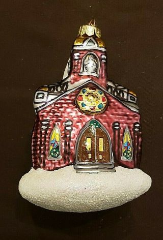 Department 56 Poland " Holy Name Church " With Metal Clock Charm