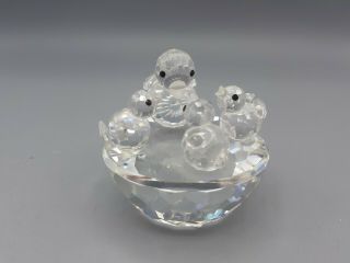 Swarovski Crystal Momma Duck With 3 Ducklings On Base -