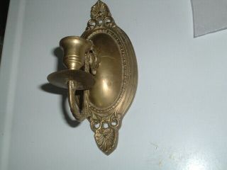 Vintage Estate Solid Brass Candle Wall Sconce 3