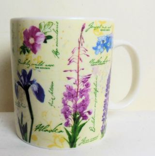 Mug Alaska Wild Flowers Designed In Alaska 3.  75 Inches