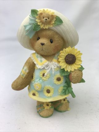 Cherished Teddies 118822 “i Picked A Little Sunshine For You”resin Figurine 4”h