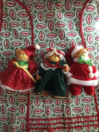Vintage Lucy & Me Christmas Bears Set Of 3.  Enesco 1985,  Holiday Ready
