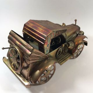 Antique Car Model Music Box Vintage Retro Tin Metal Copper Brass Color 11 