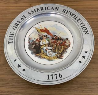 The Great American Revolution Pewter Plate - Battle Of Bunker 