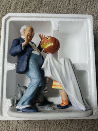 Norman Rockwell " Trick Or Treat " Danbury Halloween Figurine.