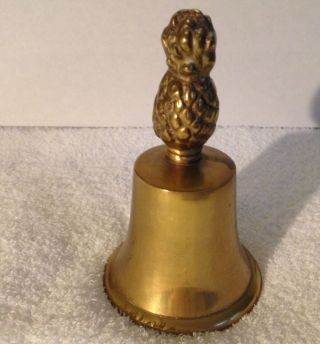 Vintage Fritz Heavy Brass Bell With Pineapple Handle About 5 " Tall