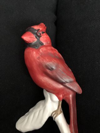 Goebel Bird Figurine 4.  5 In X 2.  25 In Matte Red & Black Cardinal Branch 38537 - 10