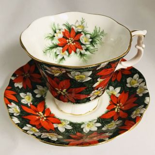 Royal Albert Bone China Footed Cup & Saucer Set - South Pacific Poinsettias