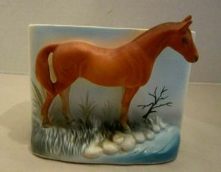 Vintage Japan Quarter Horse Planter 4011.  1950s.  5 " X4 " X3 ".  Ceramic Porcelain