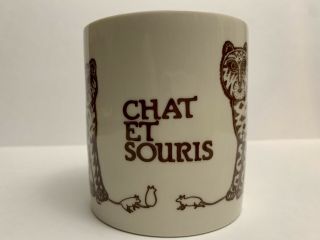 Vintage 1979 Taylor & Ng Mug Chat Et Souris Cat & Mouse Brown Coffee Mug