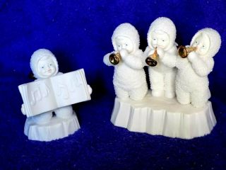 Dept 56 Snowbabies Set Of 2 " Three Tiny Trumpeters " No Box