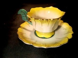 Vintage Merit Occupied Japan Small Flowered Shape Tea Cup And Saucer