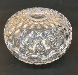 Clear Glass Trinket Dish With Lid Cristal France 24 Lead Crystal Round