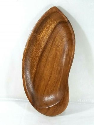 Vintage Leilani Monkey - Pod Wood Hand Crafted Wooden Leaf Serving Dish