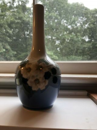 Royal Copenhagen Vase With White Flowers And Blue Berries