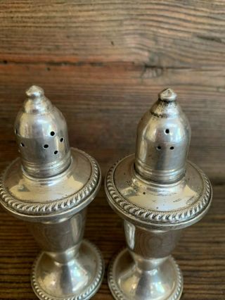 Vintage Duchin Weighted Sterling Silver Salt & Pepper Shakers - Stamped 2