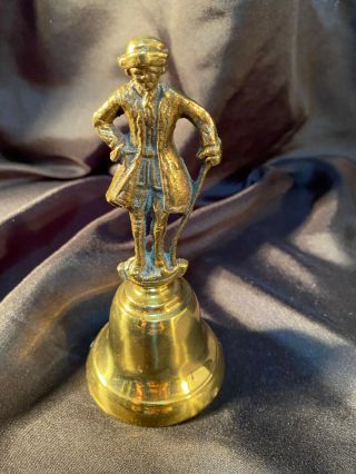 Vintage Brass Bell Made In England 5.  5 " Tall Charlie Chaplin?