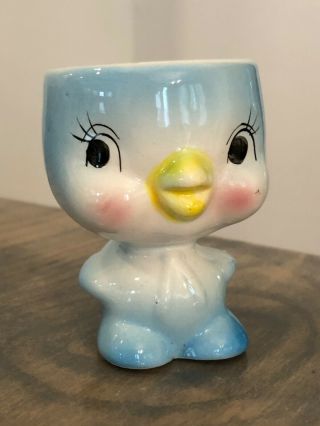Vintage Japan Anthropomorphic Blue Bird Egg Cup Lefton?