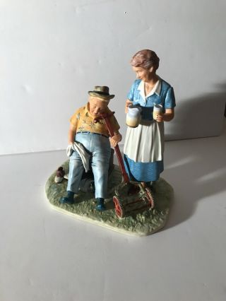 Norman Rockwell Figure 8 Inch First Edition Summer Cool Aid Gorham Mib