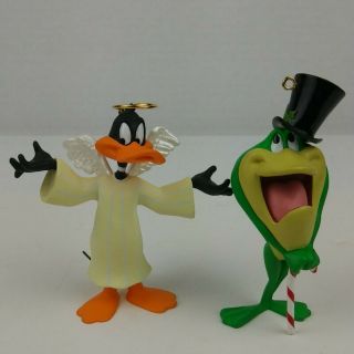 Vtg Hallmark Looney Tunes Ornaments Daffy Duck 1994 And Michigan J.  Frog 1997