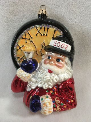 5” Christopher Radko 2002 Years Nick Glass Christmas Ornament