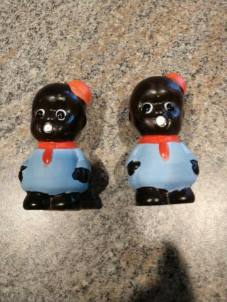 Vintage African American Salt And Pepper Shakers Pre - Owned Ceramic