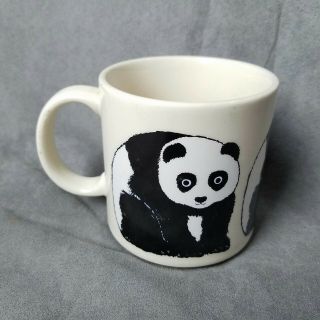 Vintage Taylor & Ng Wonda Black White Ceramic Panda Bear Mug Coffee Cup