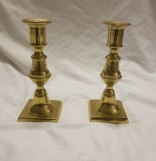 Pair (2) Virginia Metalcrafters Harvin Newport Brass Candlestick 3050 6 " Tall