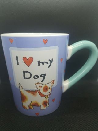 Enjoy Life Gifts I Love My Dog Ceramic Coffee Tea Cup Mug Hearts Large