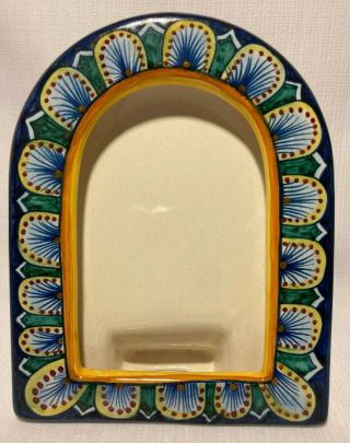 Pottery Picture/photo Frame Hand Painted Deruta Gialletti Giulio Italy