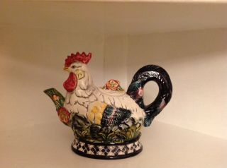 Colorful Ceramic Rooster Teapot