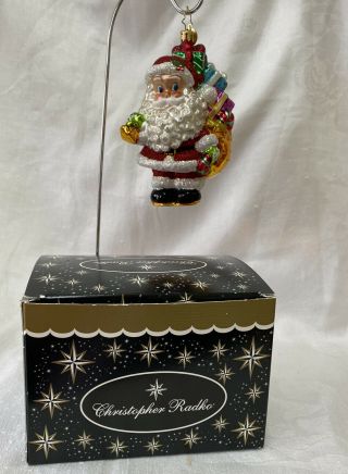Christopher Radko Santa With Bag Presents Christmas Ornament