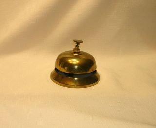 Vintage Brass Reception Office Service Hotel Front Desk Counter Bell