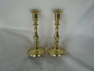 Heavy,  Set Of 2 Brass Baldwin Candlestick Candle Holder 7 " Tall