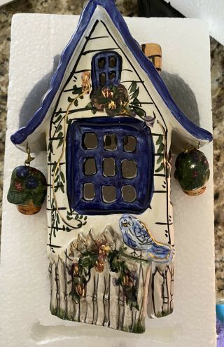 Blue Sky Clayworks Heather Goldminc Medium Candle House - Blue Bird No Base