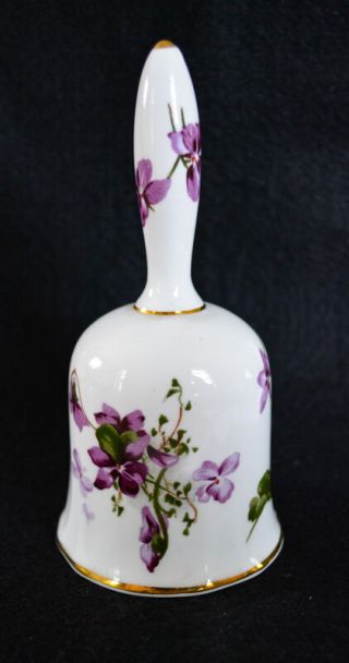 Hammersley Victorian Violets Porcelain Bell From England’s Bountryside