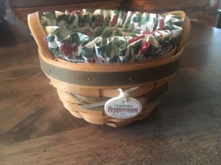 1999 Longaberger Peppermint Tree Trimming Basket W/ Fabric,  & Protector