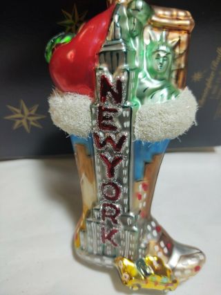 Christopher Radko Fine European Glass Christmas Ornament 6.  5 " King Santa/ Gifts