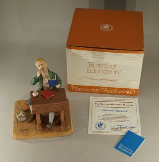 Vintage Norman Rockwell Figurine " Bored Of Education "